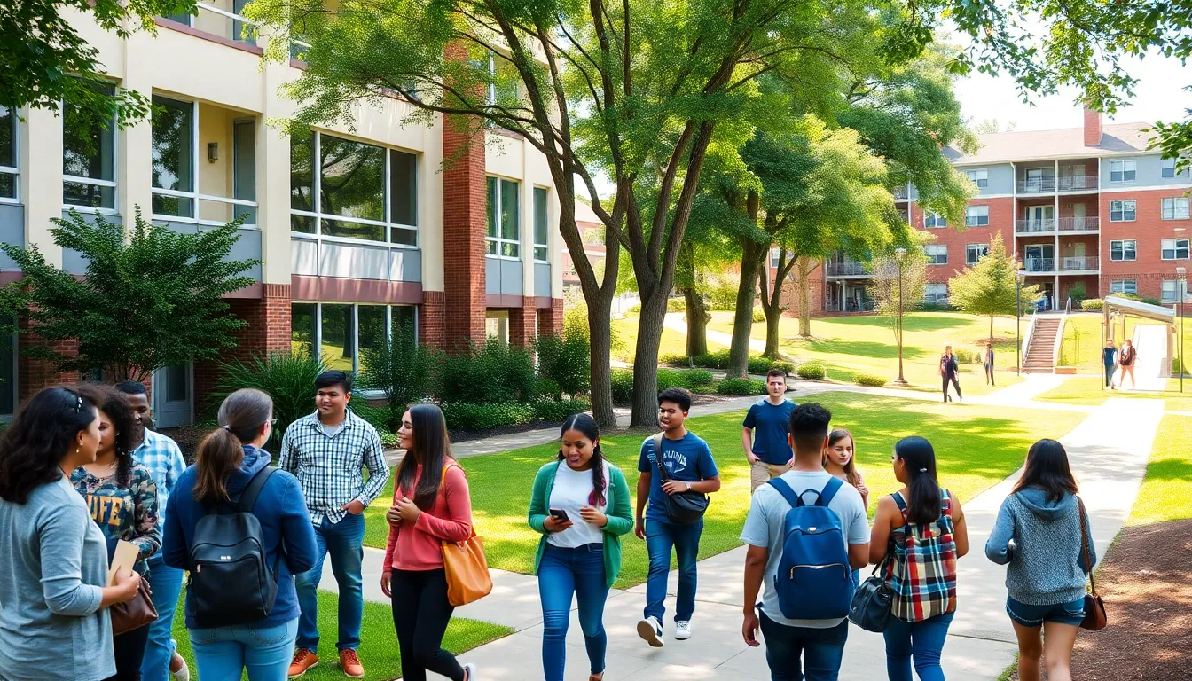 students in front of Jackson State University housing options.